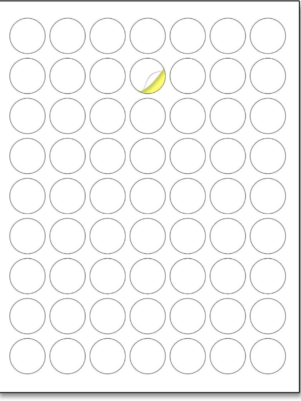 1 inch Round Labels Printable Circle Stickers - 8.5" x 11", 30 Sheets